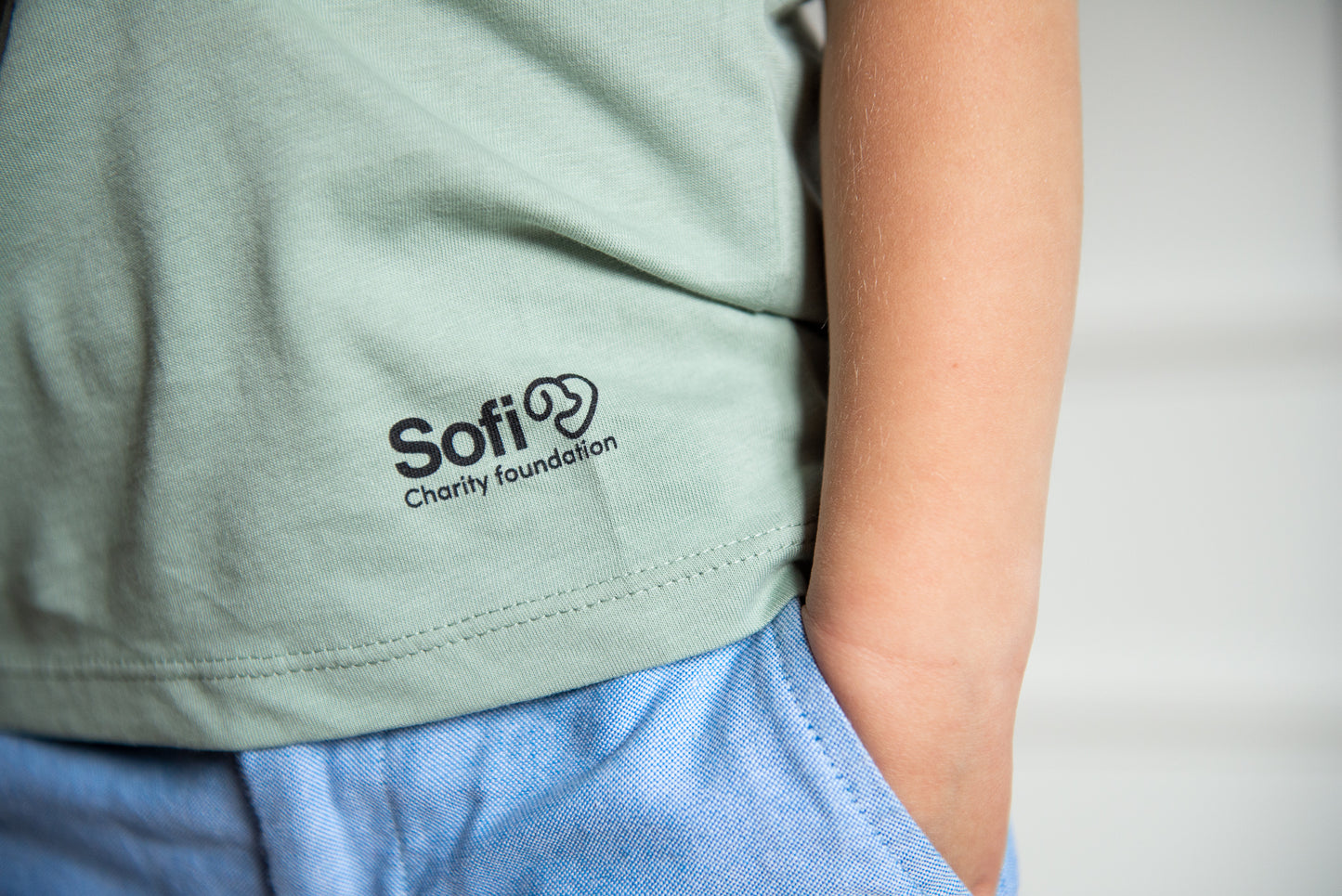 Unisex Sofi gaiši zaļš T-krekls bērniem